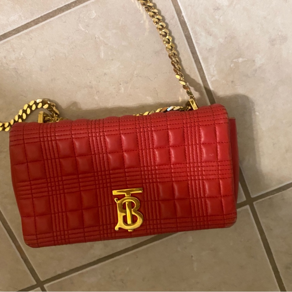 Red Quilted Leather Shoulder Bag